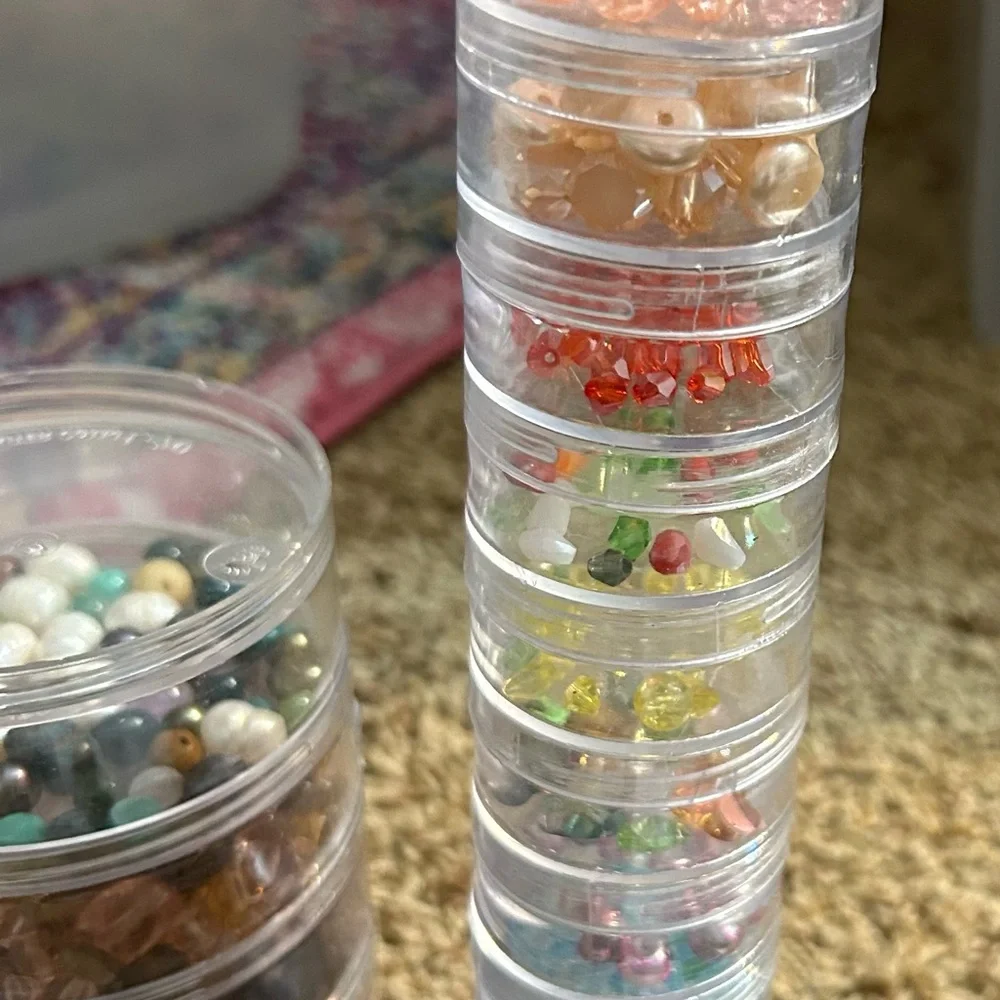 HUGE LOT Crystal and Glass Beads Charms Spacers for crafts and Jewelry Making